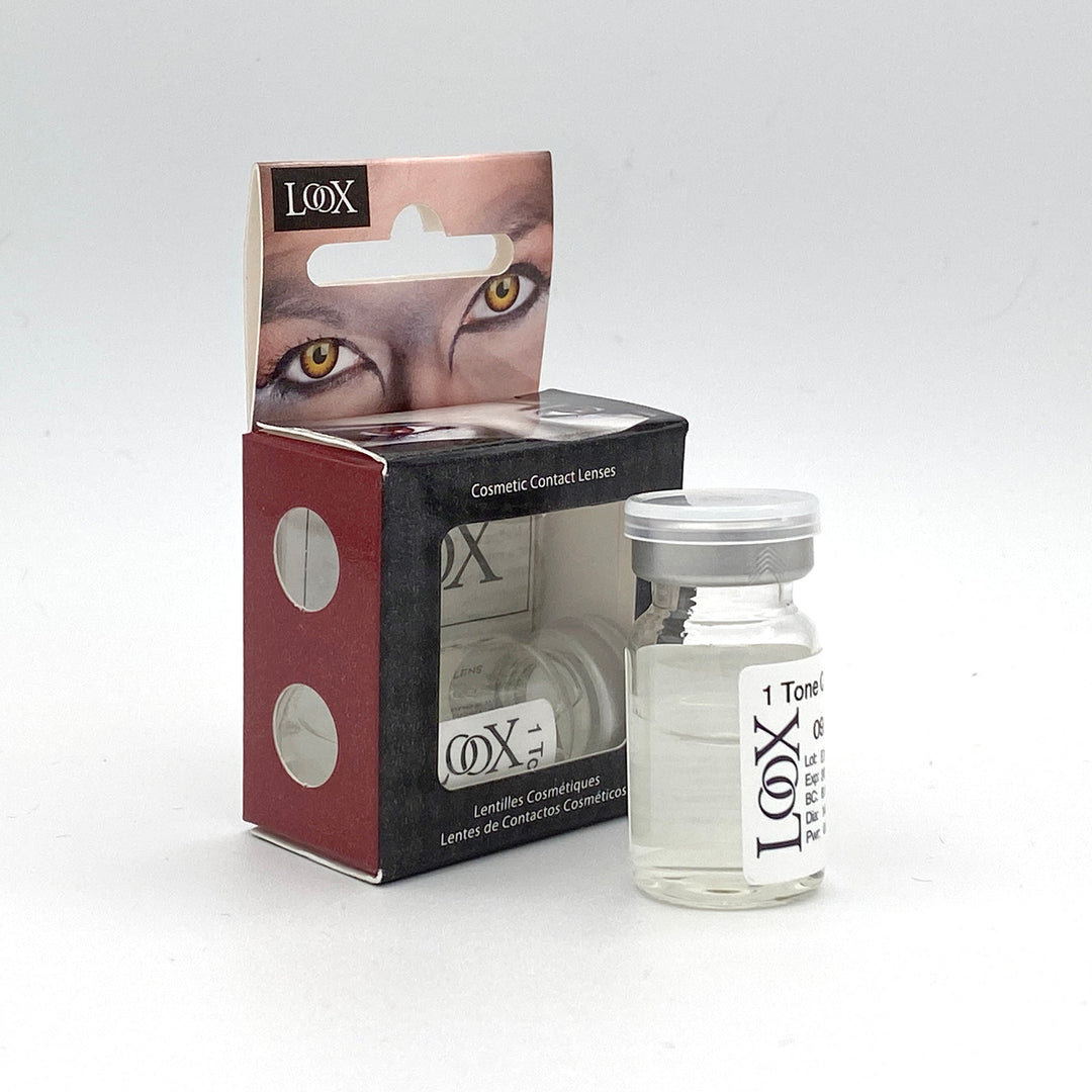 Loox Cosmetic Contact Lenses come in sterile glass vials.  FDA & Health Canada Cleared